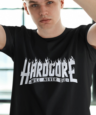 Shirt Hardcore Will never die Flames